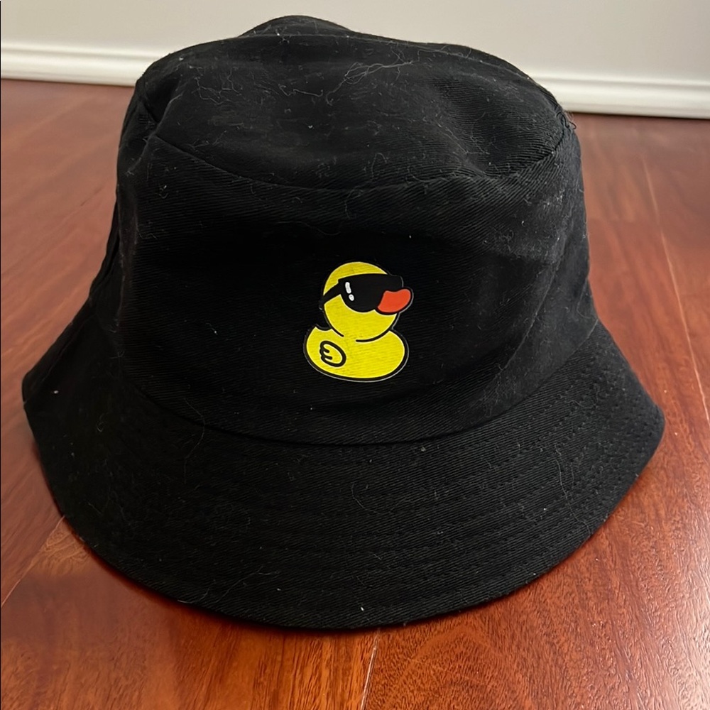 Black Kids Bucket Hat with Duck Patch